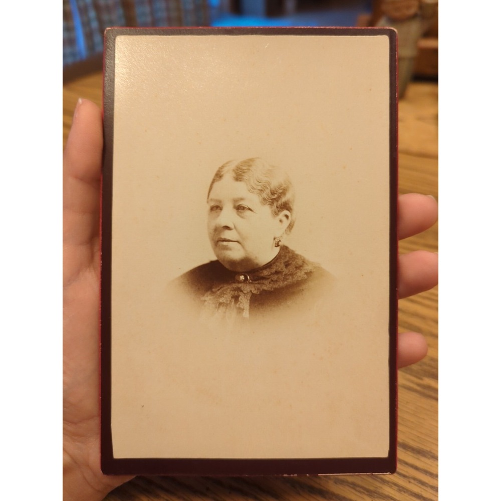 Antique Cabinet Card Victorian Portrait Woman Gloversville New York D Scidmore